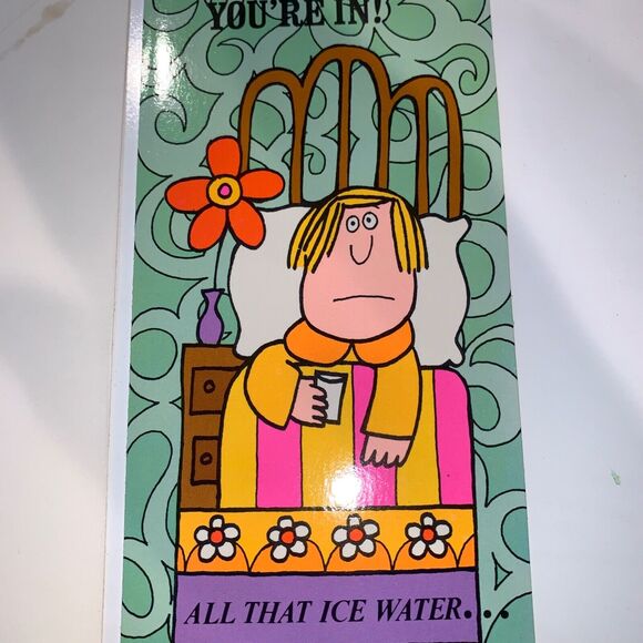 Vintage 70s Greeting Card Get Well Alcohol Scotch Mentioned unused - Picture 2 of 4